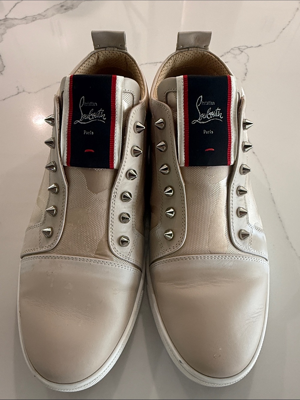 Christian Louboutin Men's Spike-Trim Sneakers